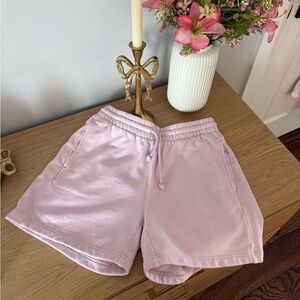 TNA cozy fleece boyfriend short pink